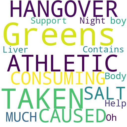 CAN ATHLETIC GREENS BE TAKEN FOR A HANGOVER CAUSED BY CONSUMING TOO MUCH SALT?: Buy - Comprar - ecommerce - shop online