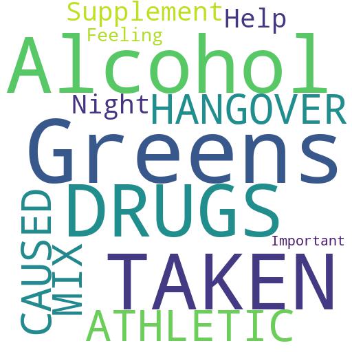 CAN ATHLETIC GREENS BE TAKEN WITH A HANGOVER CAUSED BY A MIX OF ALCOHOL AND DRUGS?: Buy - Comprar - ecommerce - shop online