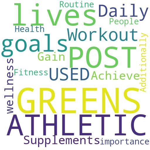 CAN ATHLETIC GREENS BE USED FOR POST: Buy - Comprar - ecommerce - shop online