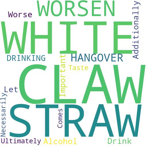 CAN DRINKING A WHITE CLAW WITH A STRAW WORSEN A HANGOVER?: Buy - Comprar - ecommerce - shop online