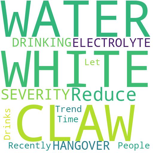 CAN DRINKING WHITE CLAW WITH ELECTROLYTE WATER REDUCE THE SEVERITY OF A HANGOVER?: Buy - Comprar - ecommerce - shop online