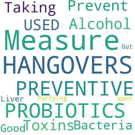 CAN PROBIOTICS BE USED AS A PREVENTIVE MEASURE FOR HANGOVERS?: Buy - Comprar - ecommerce - shop online