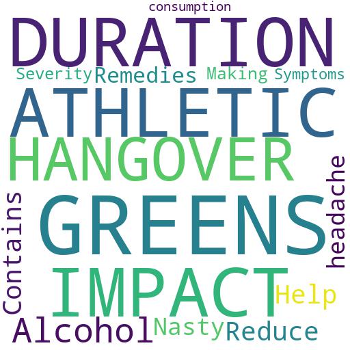 DOES ATHLETIC GREENS HAVE ANY IMPACT ON THE DURATION OF A HANGOVER?: Buy - Comprar - ecommerce - shop online