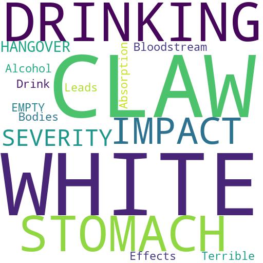 DOES DRINKING WHITE CLAW ON AN EMPTY STOMACH IMPACT THE SEVERITY OF A HANGOVER?: Buy - Comprar - ecommerce - shop online