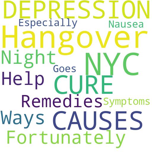 HOW CAN I CURE A HANGOVER THAT CAUSES DEPRESSION IN NYC?: Buy - Comprar - ecommerce - shop online