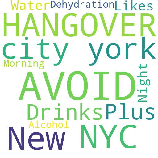 HOW DO I AVOID A HANGOVER IN NYC?: Buy - Comprar - ecommerce - shop online