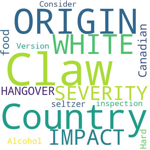 HOW DOES THE COUNTRY OF ORIGIN IMPACT THE SEVERITY OF A WHITE CLAW HANGOVER?: Buy - Comprar - ecommerce - shop online