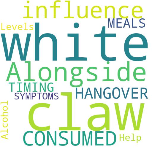 HOW DOES THE TIMING OF MEALS CONSUMED ALONGSIDE WHITE CLAW INFLUENCE HANGOVER SYMPTOMS?: Buy - Comprar - ecommerce - shop online