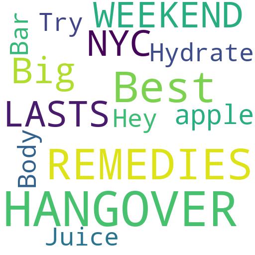WHAT ARE SOME OF THE BEST HANGOVER REMEDIES FOR A HANGOVER THAT LASTS ALL WEEKEND IN NYC?: Buy - Comprar - ecommerce - shop online