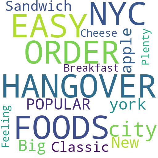WHAT ARE SOME POPULAR HANGOVER FOODS THAT ARE EASY TO ORDER IN NYC?: Buy - Comprar - ecommerce - shop online