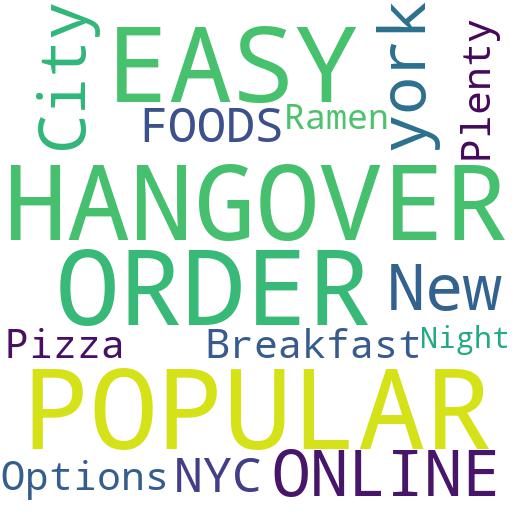 WHAT ARE SOME POPULAR HANGOVER FOODS THAT ARE EASY TO ORDER ONLINE IN NYC?: Buy - Comprar - ecommerce - shop online