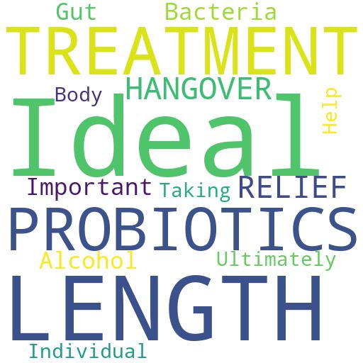 WHAT IS THE IDEAL LENGTH OF TREATMENT WITH PROBIOTICS FOR HANGOVER RELIEF?: Buy - Comprar - ecommerce - shop online
