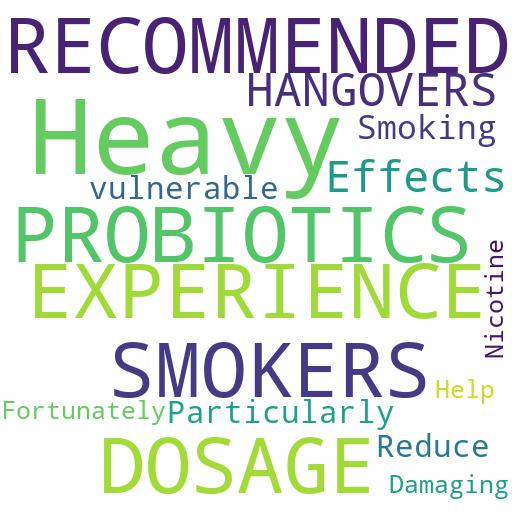 WHAT IS THE RECOMMENDED DOSAGE OF PROBIOTICS FOR HEAVY SMOKERS WHO EXPERIENCE HANGOVERS?: Buy - Comprar - ecommerce - shop online