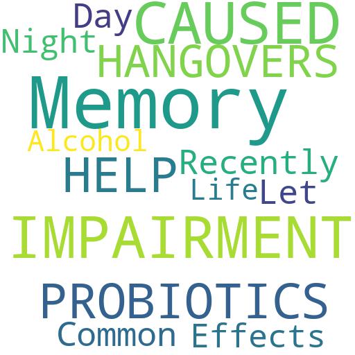 CAN PROBIOTICS HELP WITH MEMORY IMPAIRMENT CAUSED BY HANGOVERS?: Advises - Buy - Comprar - ecommerce - shop online