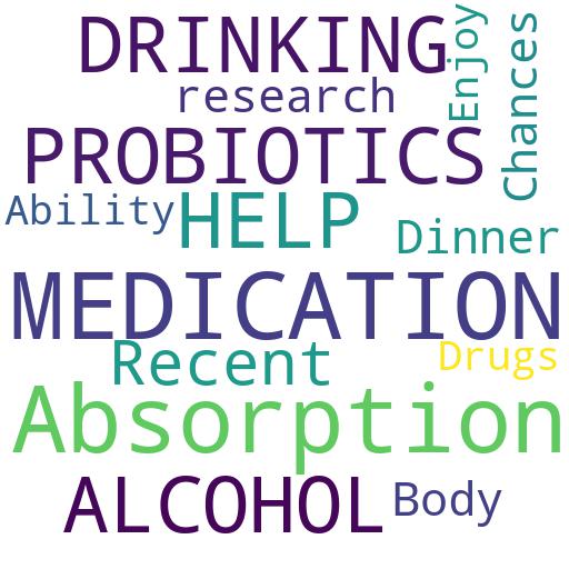 CAN PROBIOTICS HELP WITH THE ABSORPTION OF MEDICATION AFTER DRINKING ALCOHOL?: Advises - Buy - Comprar - ecommerce - shop online