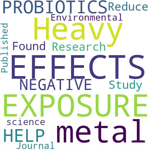 CAN PROBIOTICS HELP WITH THE NEGATIVE EFFECTS OF EXPOSURE TO HEAVY METALS?: Advises - Buy - Comprar - ecommerce - shop online