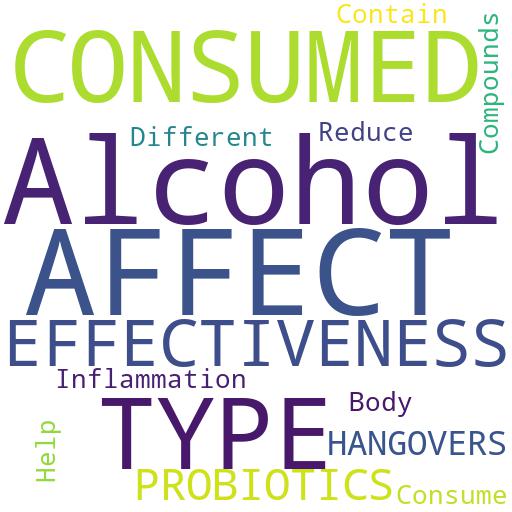 DOES THE TYPE OF ALCOHOL CONSUMED AFFECT THE EFFECTIVENESS OF PROBIOTICS FOR HANGOVERS?: Advises - Buy - Comprar - ecommerce - shop online