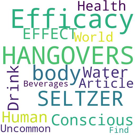 SELTZER HAVE ANY EFFECT ON ITS EFFICACY FOR HANGOVERS?: Advises - Buy - Comprar - ecommerce - shop online
